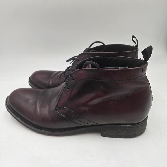 Mr. B's Aldo Oxblood Brown Leather Lace Up Bootie Chukka Ankle Boots Sz 43 US 10 - Picture 3 of 7